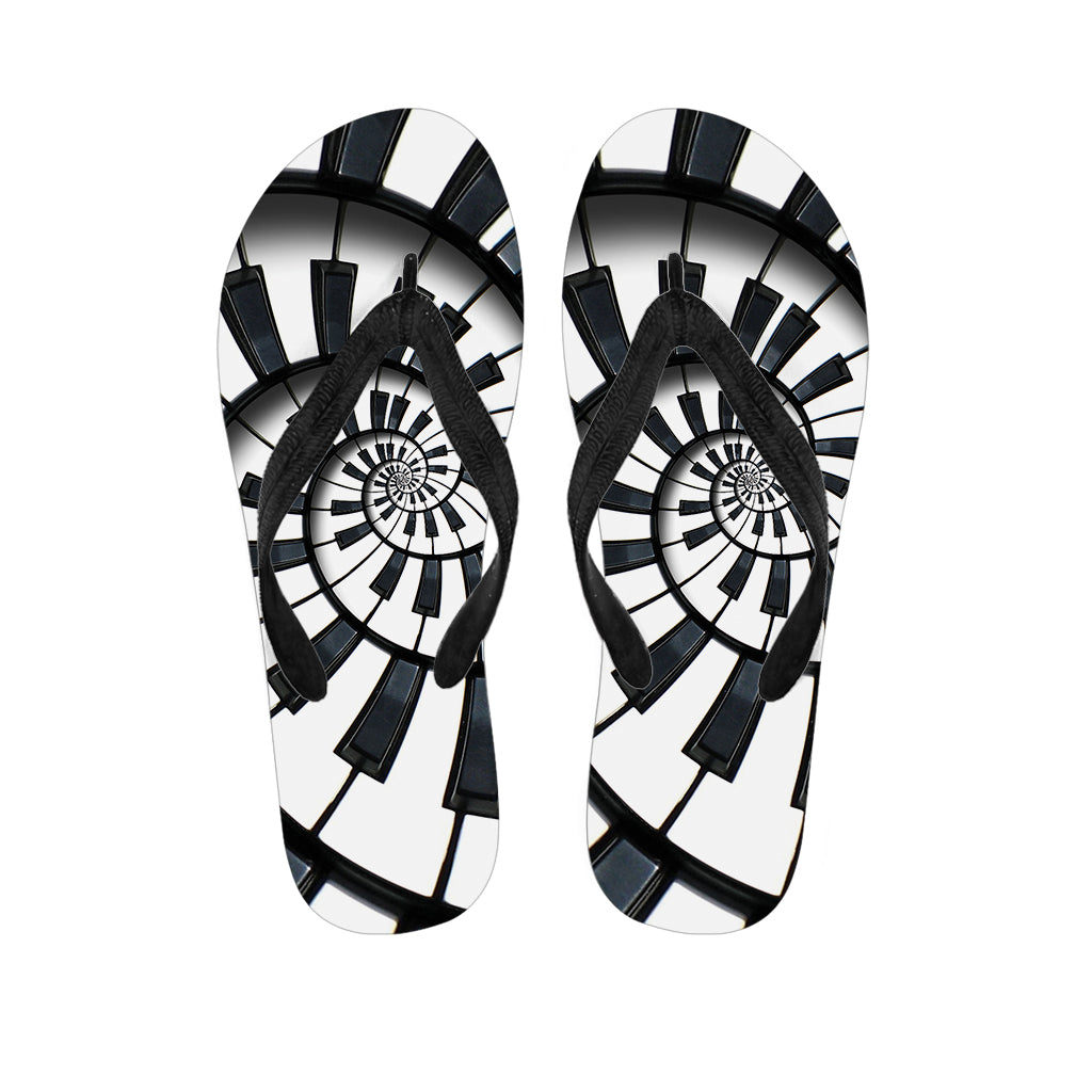 Spiral Piano Keyboard Print Flip Flops