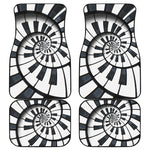 Spiral Piano Keyboard Print Front and Back Car Floor Mats