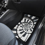 Spiral Piano Keyboard Print Front and Back Car Floor Mats