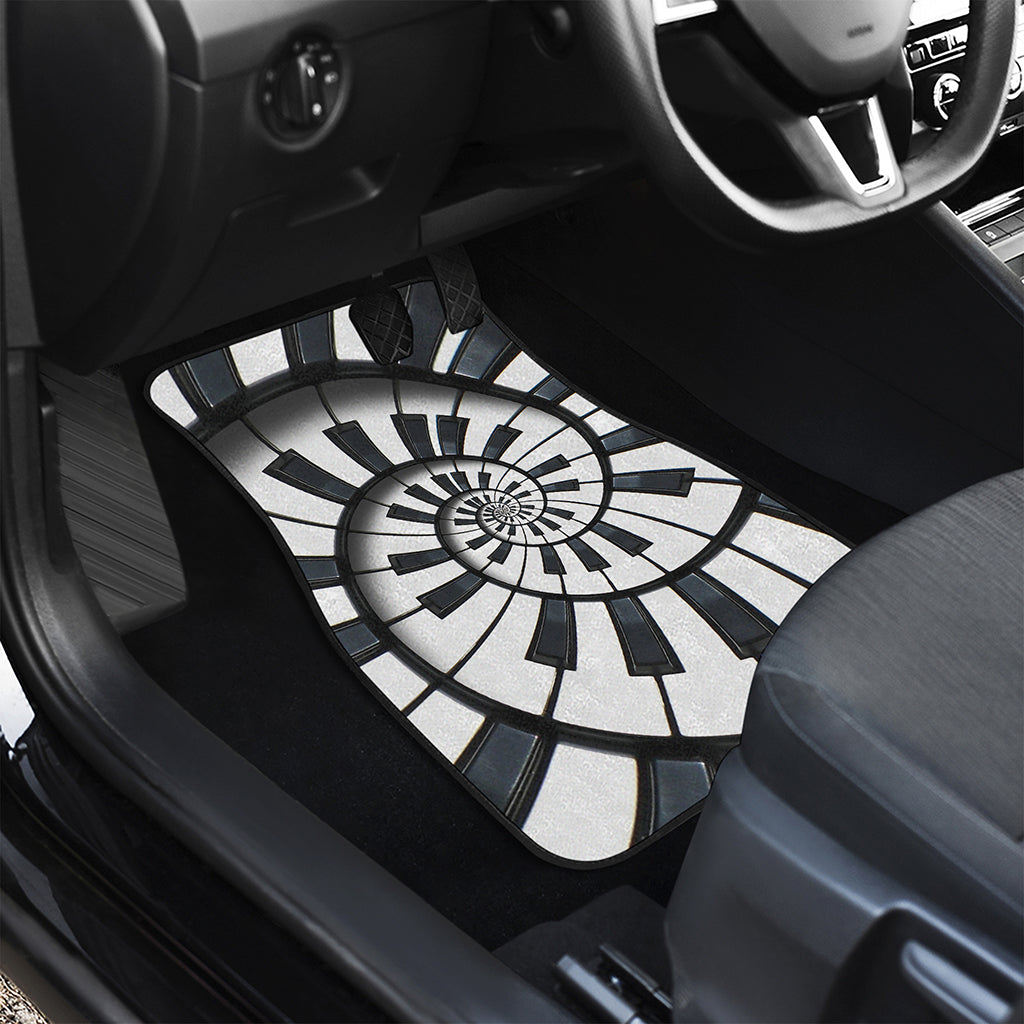 Spiral Piano Keyboard Print Front Car Floor Mats