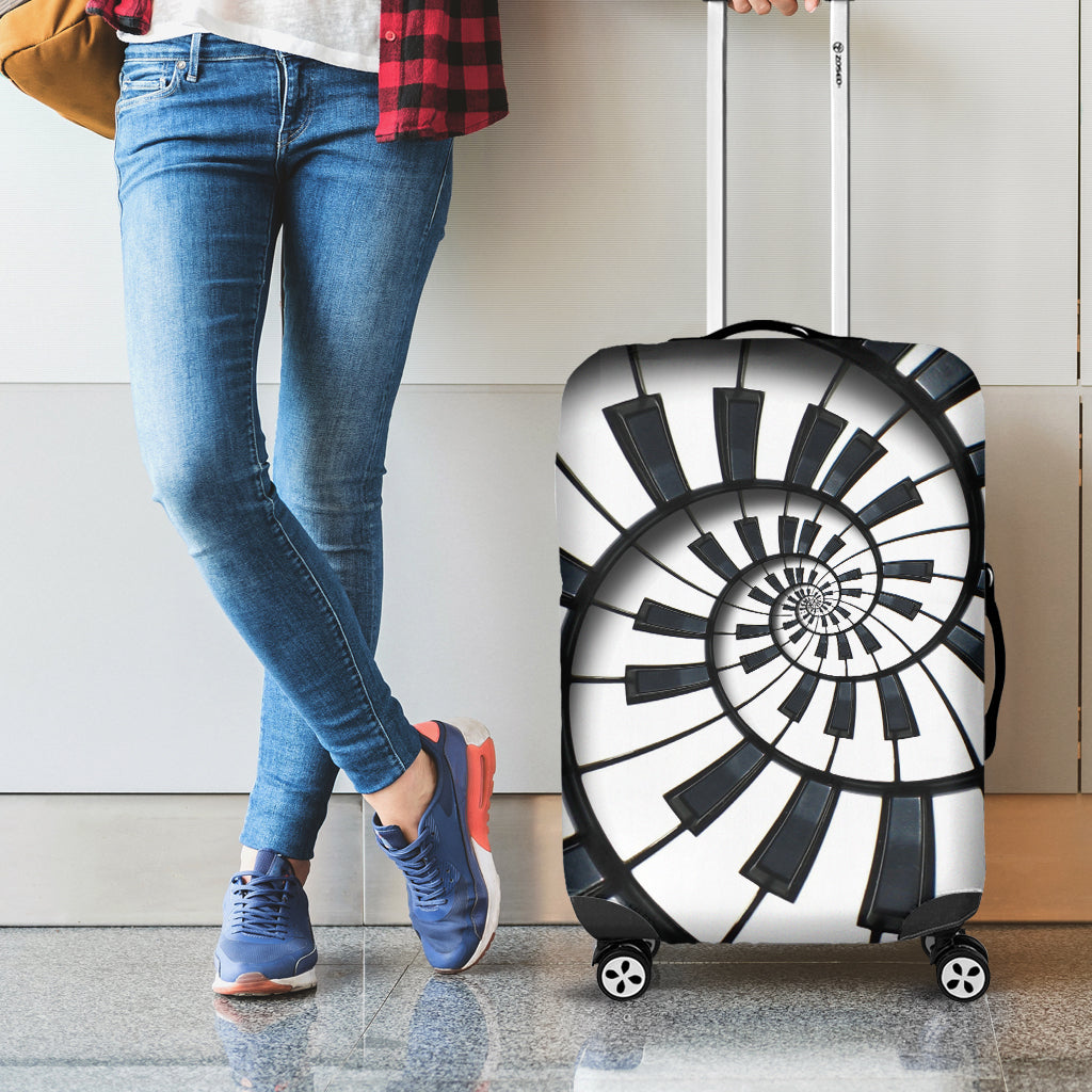 Spiral Piano Keyboard Print Luggage Cover