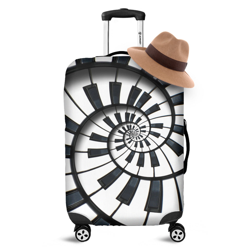 Spiral Piano Keyboard Print Luggage Cover