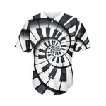 Spiral Piano Keyboard Print Men's Baseball Jersey