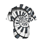 Spiral Piano Keyboard Print Men's Baseball Jersey