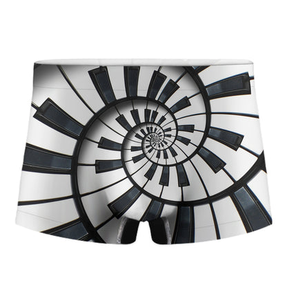 Spiral Piano Keyboard Print Men's Boxer Briefs