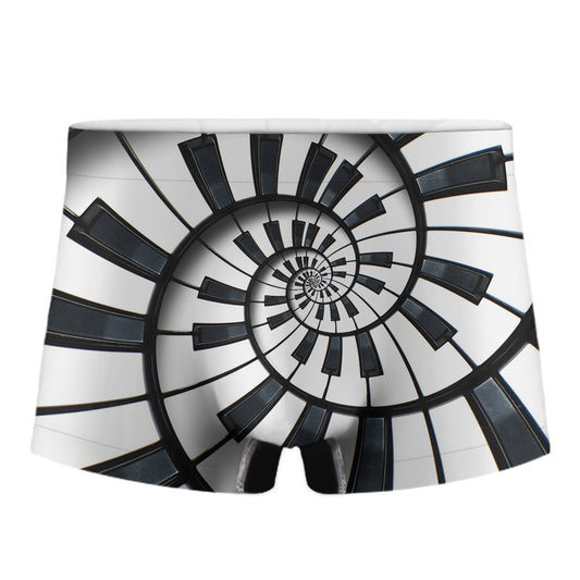 Spiral Piano Keyboard Print Men's Boxer Briefs