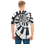 Spiral Piano Keyboard Print Men's T-Shirt