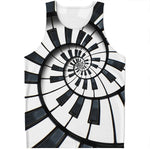 Spiral Piano Keyboard Print Men's Tank Top