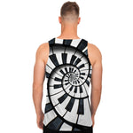 Spiral Piano Keyboard Print Men's Tank Top