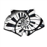 Spiral Piano Keyboard Print Muay Thai Boxing Shorts