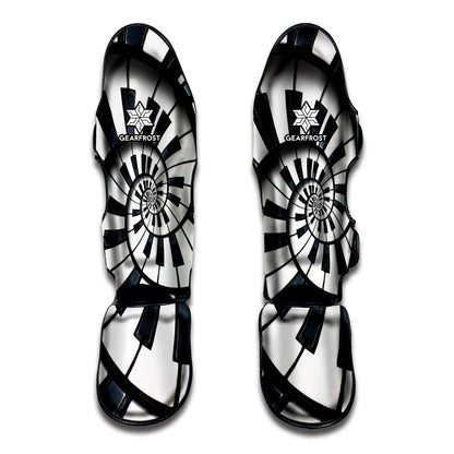 Spiral Piano Keyboard Print Muay Thai Shin Guard