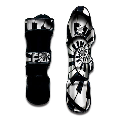 Spiral Piano Keyboard Print Muay Thai Shin Guard