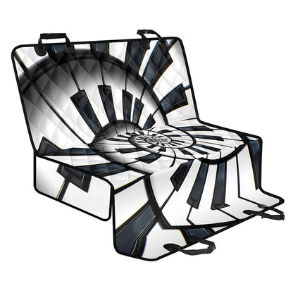 Spiral Piano Keyboard Print Pet Car Back Seat Cover