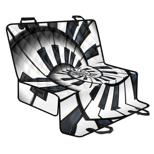 Spiral Piano Keyboard Print Pet Car Back Seat Cover
