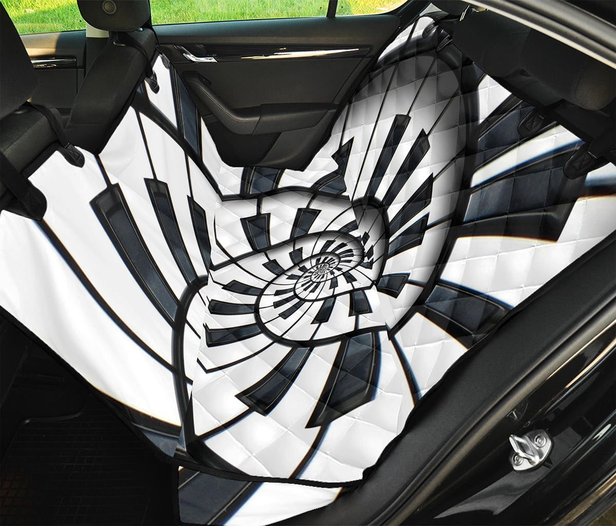 Spiral Piano Keyboard Print Pet Car Back Seat Cover