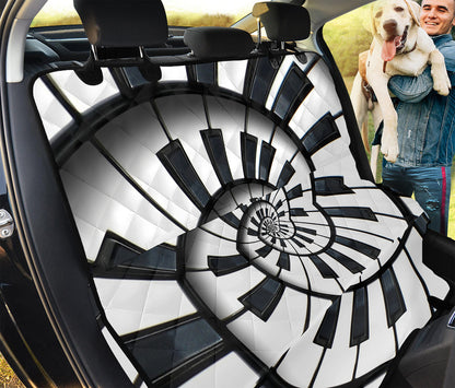 Spiral Piano Keyboard Print Pet Car Back Seat Cover