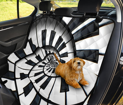 Spiral Piano Keyboard Print Pet Car Back Seat Cover