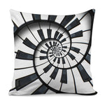 Spiral Piano Keyboard Print Pillow Cover