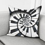 Spiral Piano Keyboard Print Pillow Cover