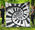 Spiral Piano Keyboard Print Quilt