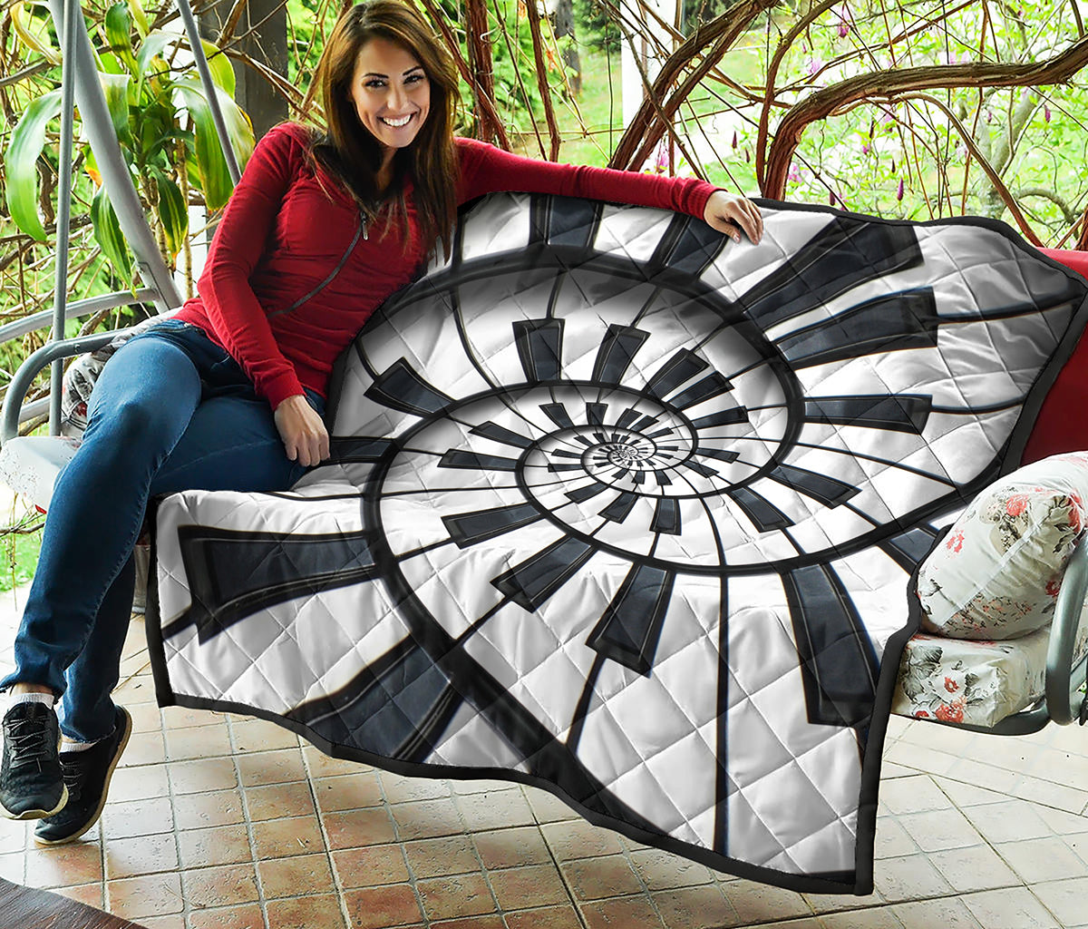 Spiral Piano Keyboard Print Quilt
