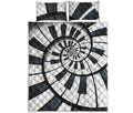 Spiral Piano Keyboard Print Quilt Bed Set