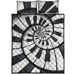 Spiral Piano Keyboard Print Quilt Bed Set