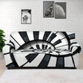 Spiral Piano Keyboard Print Sofa Cover
