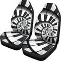 Spiral Piano Keyboard Print Universal Fit Car Seat Covers