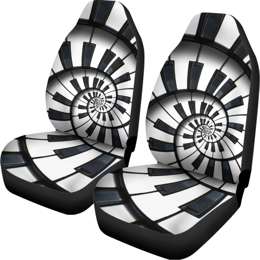 Spiral Piano Keyboard Print Universal Fit Car Seat Covers