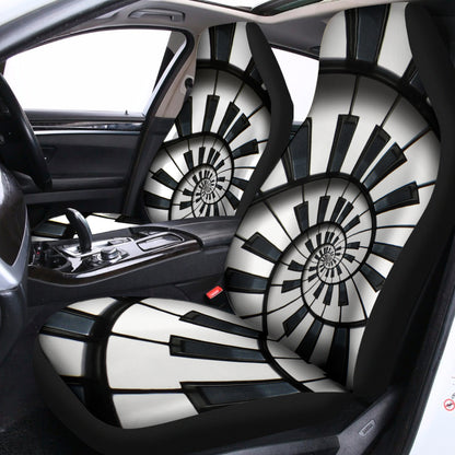 Spiral Piano Keyboard Print Universal Fit Car Seat Covers