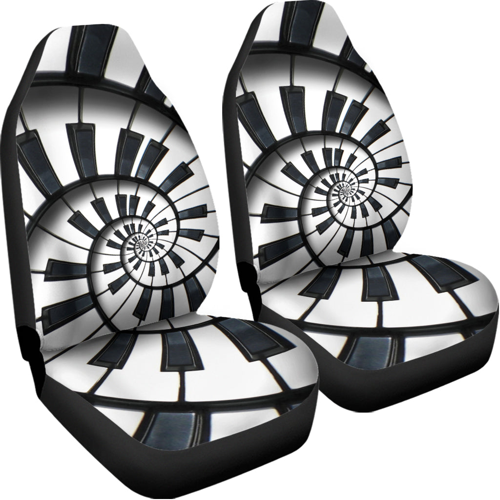 Spiral Piano Keyboard Print Universal Fit Car Seat Covers
