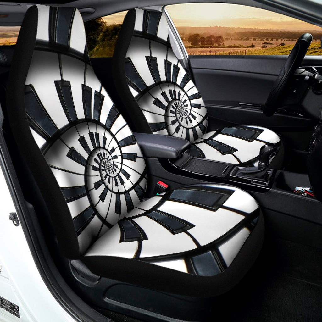 Spiral Piano Keyboard Print Universal Fit Car Seat Covers