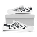 Spiral Piano Keyboard Print White Low Top Sneakers