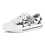 Spiral Piano Keyboard Print White Low Top Shoes
