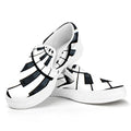 Spiral Piano Keyboard Print White Slip On Sneakers