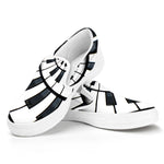 Spiral Piano Keyboard Print White Slip On Shoes