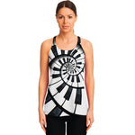 Spiral Piano Keyboard Print Women's Racerback Tank Top