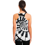 Spiral Piano Keyboard Print Women's Racerback Tank Top