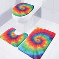 Spiral Tie Dye Print 3 Piece Bath Mat Set
