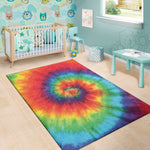 Spiral Tie Dye Print Area Rug