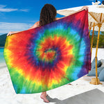 Spiral Tie Dye Print Beach Sarong Wrap