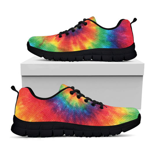 Spiral Tie Dye Print Black Sneakers