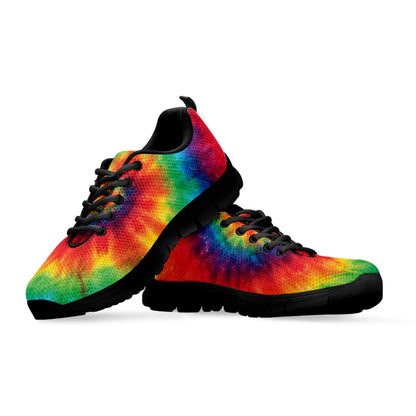 Spiral Tie Dye Print Black Sneakers