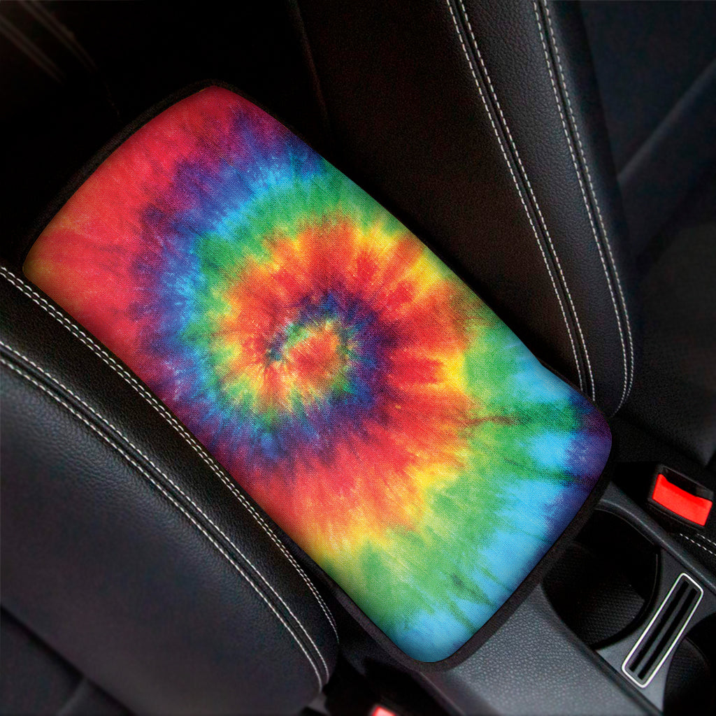 Spiral Tie Dye Print Car Center Console Cover