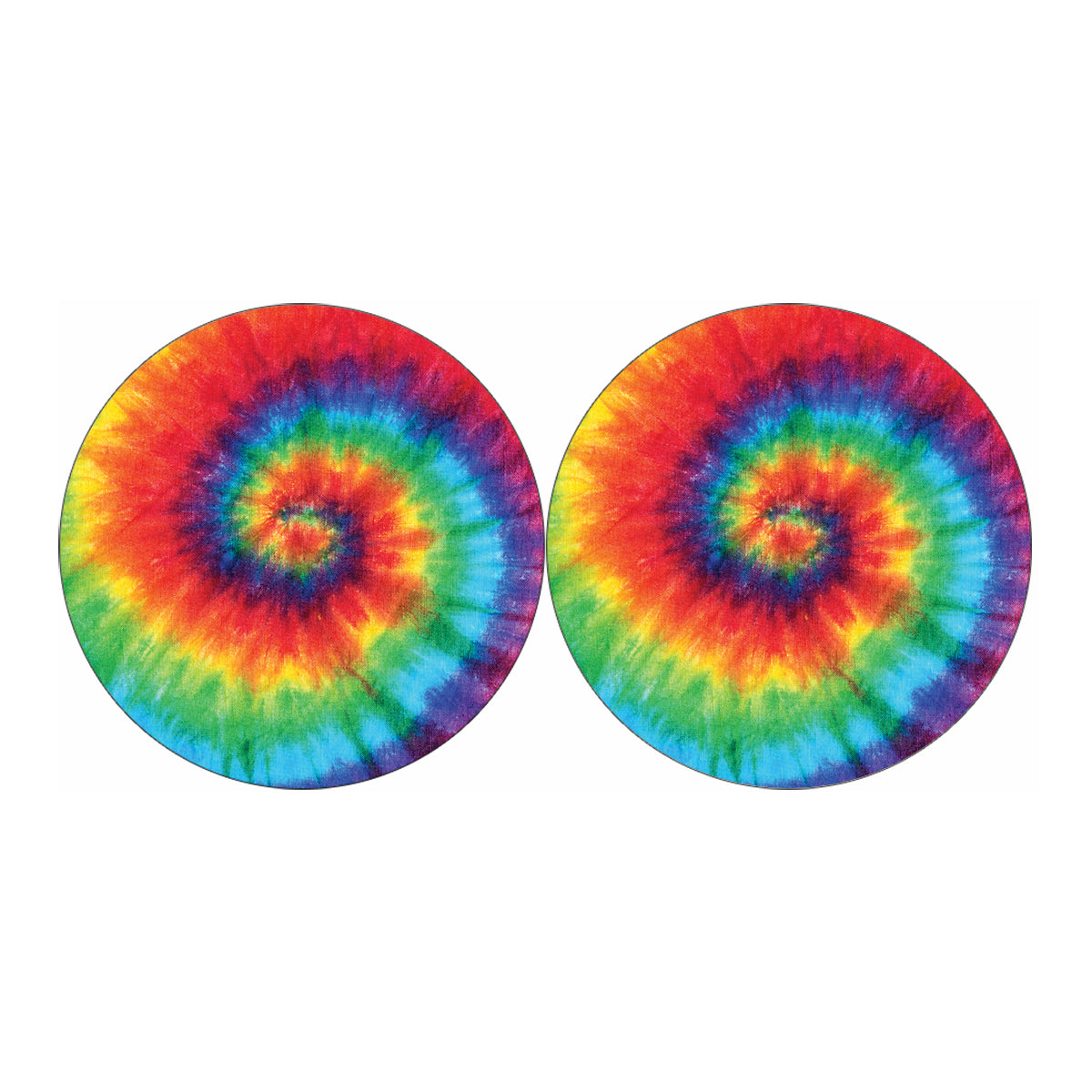 Spiral Tie Dye Print Car Coasters