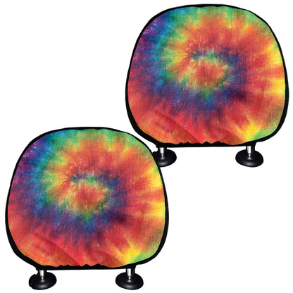 Spiral Tie Dye Print Car Headrest Covers