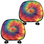 Spiral Tie Dye Print Car Headrest Covers
