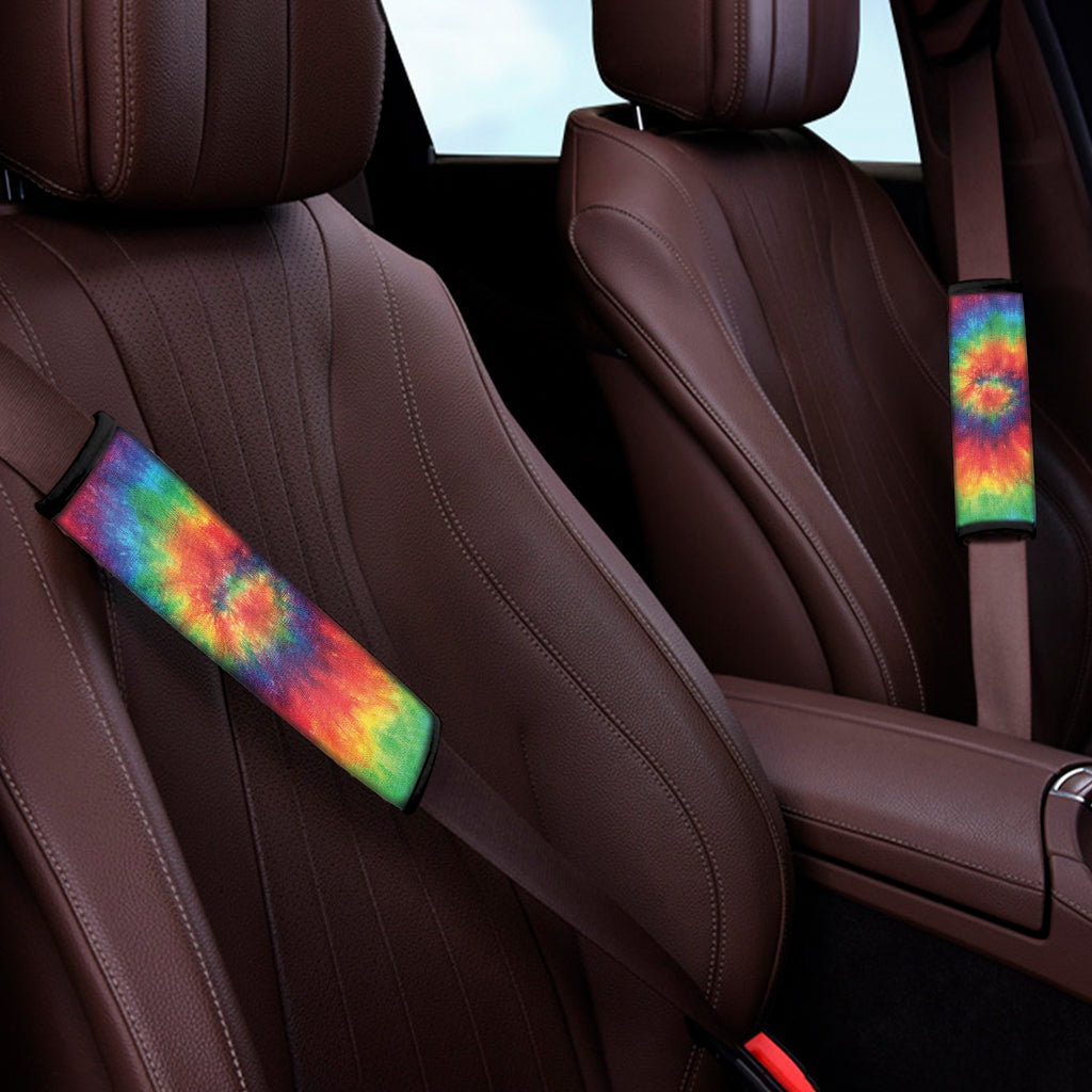 Spiral Tie Dye Print Car Seat Belt Covers