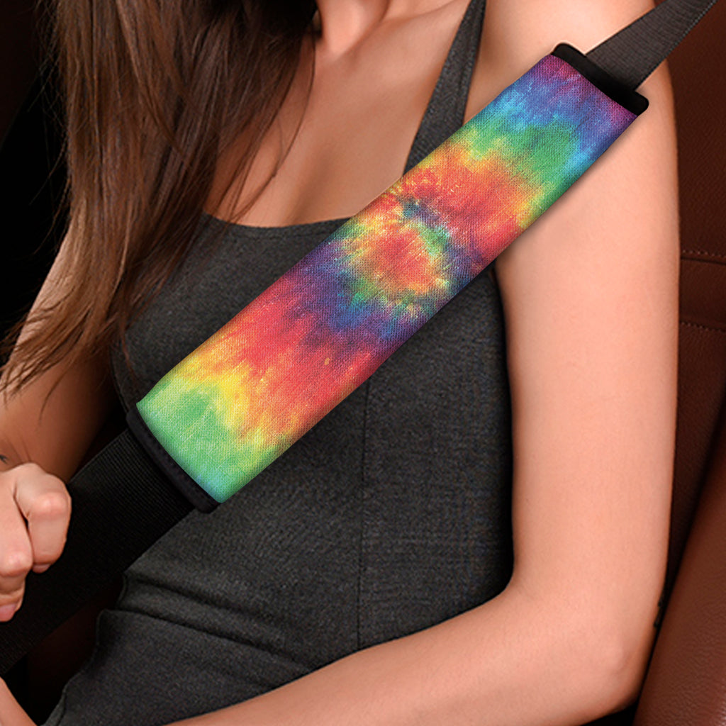 Spiral Tie Dye Print Car Seat Belt Covers